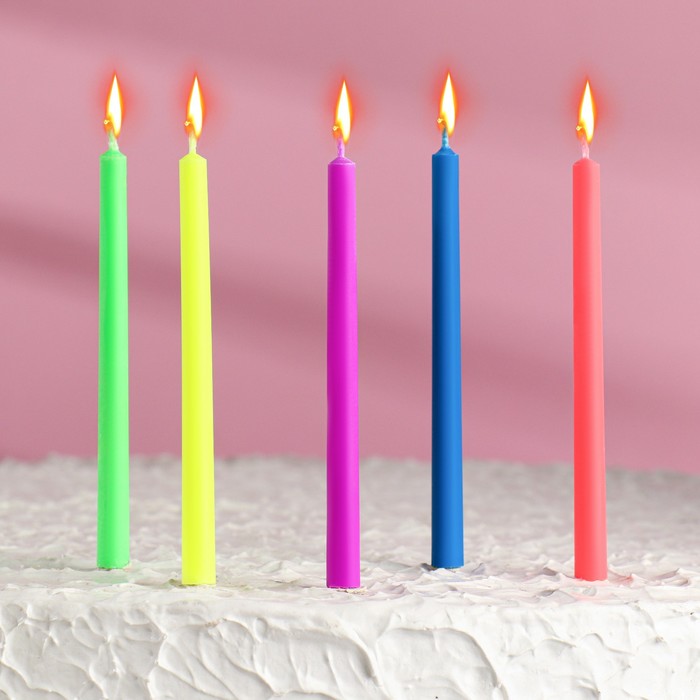 Свечи для торта "Цветное пламя", гиганты, 5 шт