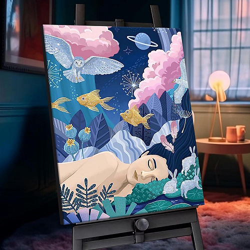 Картина по номерам с кристалми из хрусталя "Сон в летнюю ночь" 40х50 см