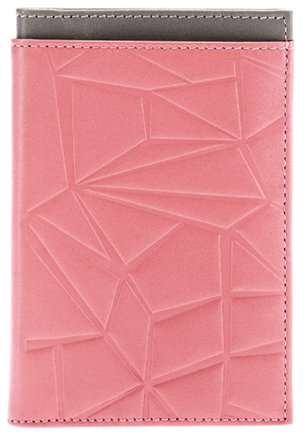 Бумажник водителя "Geometry", кожа, розовый/серый