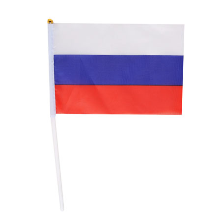 Флаг России настольный 14х20 с флагштоком текстиль, пластик