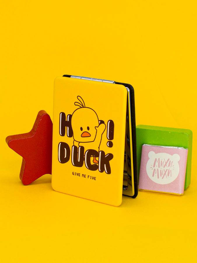 Зеркало косметическое "Уточка Hey Duck", прямоугольное желтое