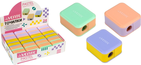 Точилка deVENTE "Pastel", 1 отверстие, с контейнером