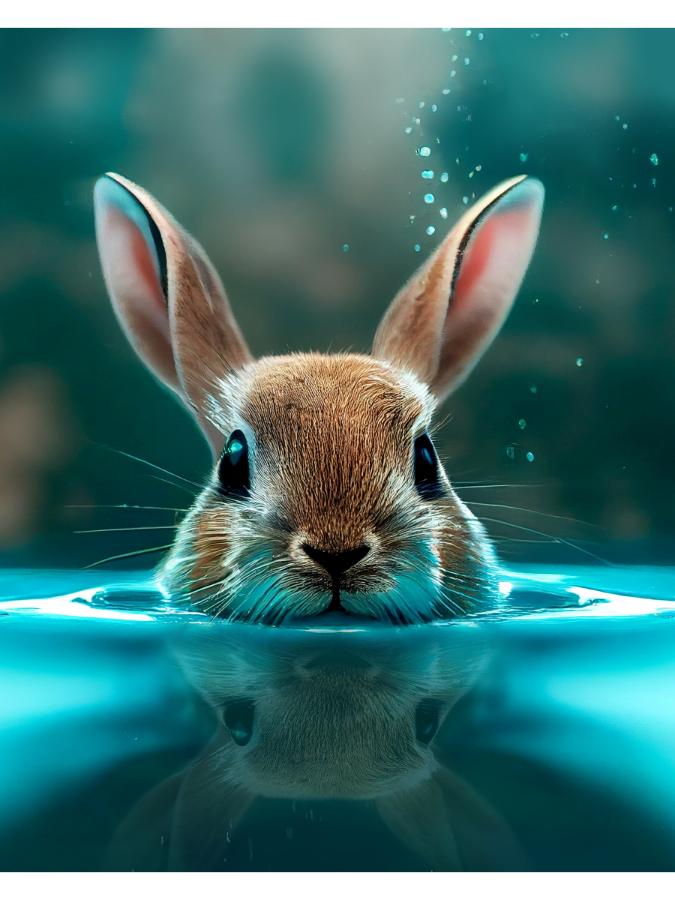 Картина по номерам "Кролик в воде" 30х40 см