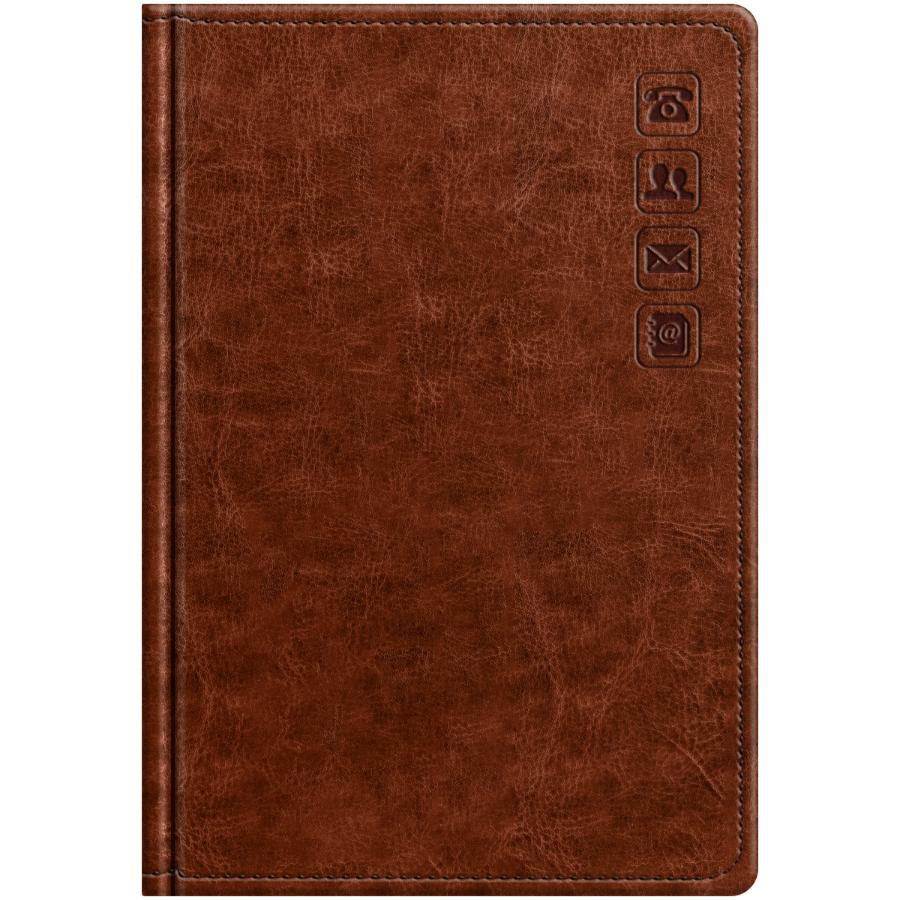 Книжка телефонная А5, 80л., кожзам, BG "Nebraska. Brown", с вырубкой