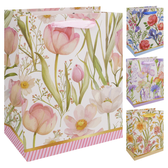 Пакет подарочный 18х23х10 см "Цветы" 