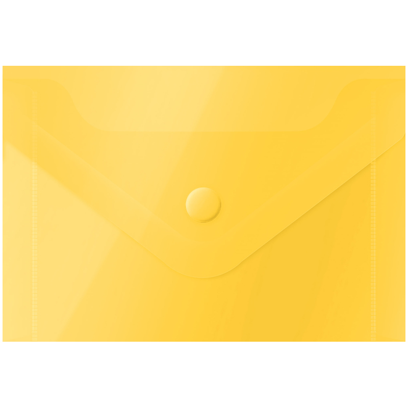 Папка-конверт на кнопке А7 OfficeSpace, 150 мкм, желтая