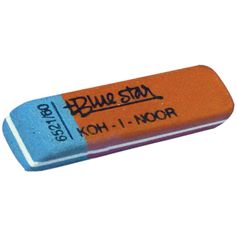 Ластик Koh-i-Noor "BLUE STAR" 6521/60 каучуковый, двухцветный