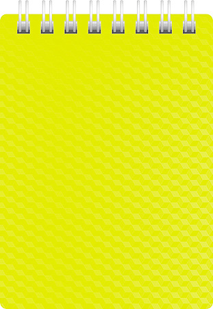 Блокнот А7 80 л. гребень, пластик, "DIAMOND НЕОН" жёлтый, клетка