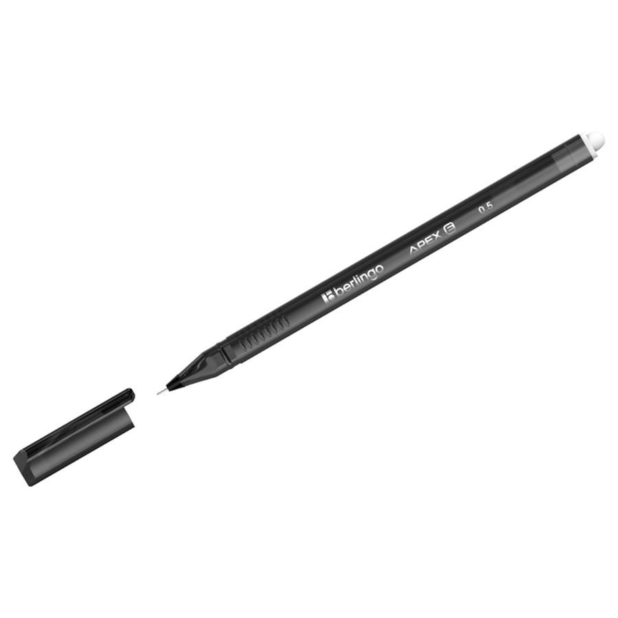 Ручка гелевая Berlingo "Apex E" 0,5 мм, пиши-стирай, черная, трехгранная
