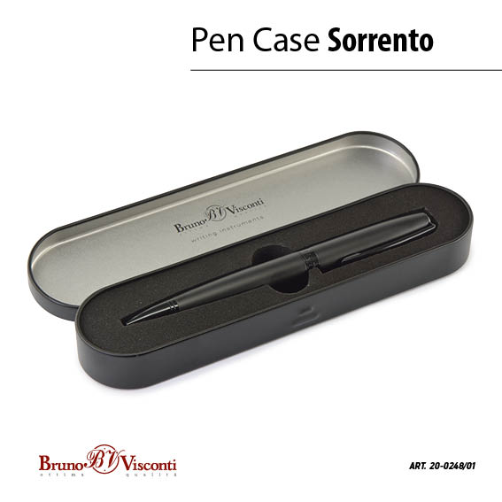 Ручка роллер Bruno Visconti "Sorrento" 1,0 мм черный корпус, черный металлический футляр