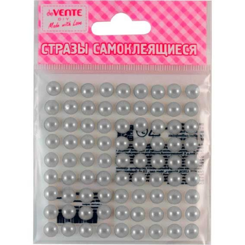 Стразы самоклеящиеся "deVENTE. Жемчуг" 8 мм, 80 шт