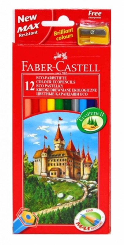 Карандаши 12 цветов Faber-Castell "ЕСО Замок" 