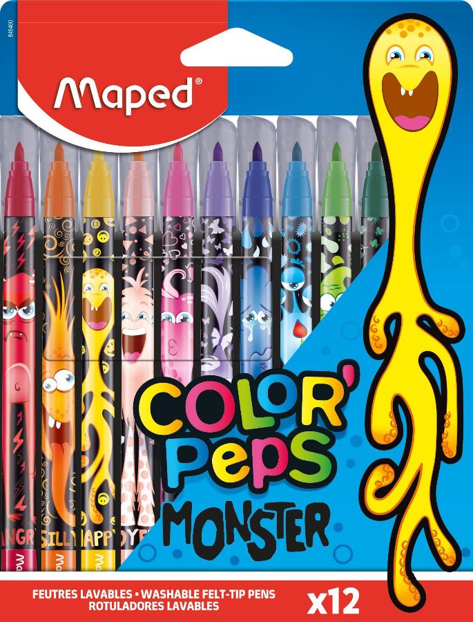 Фломастеры 12 цветов Maped "Color peps Monster" 