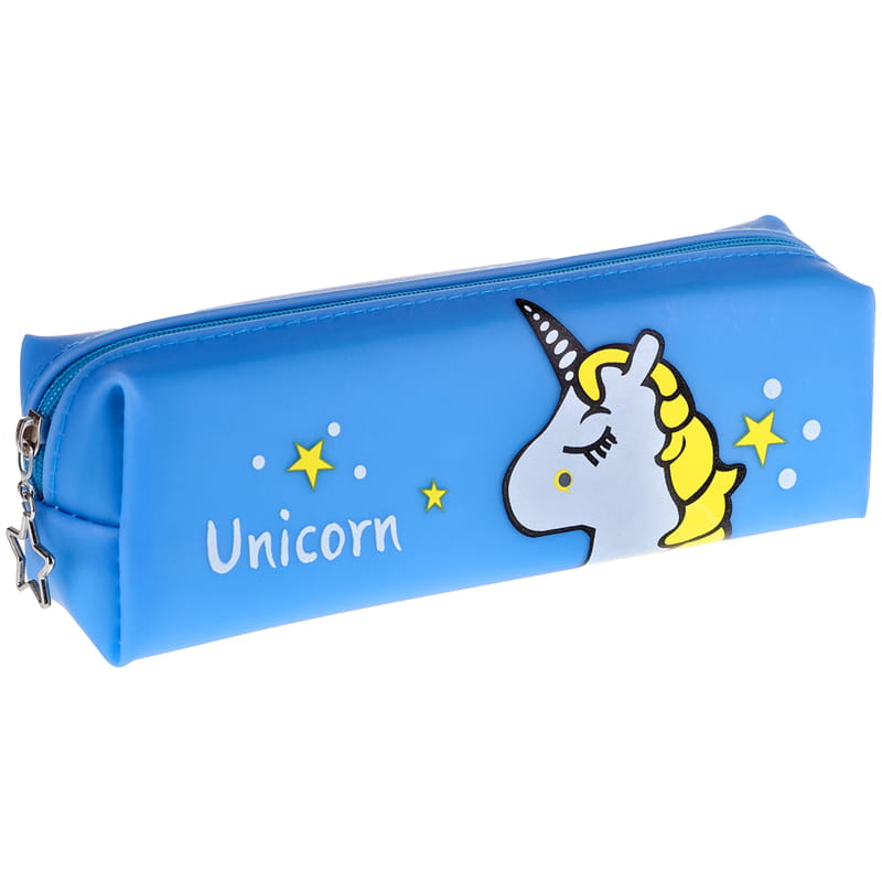 Пенал-косметичка "Unicorn blue", мягкий силикон, 20,5х6х4,5 см