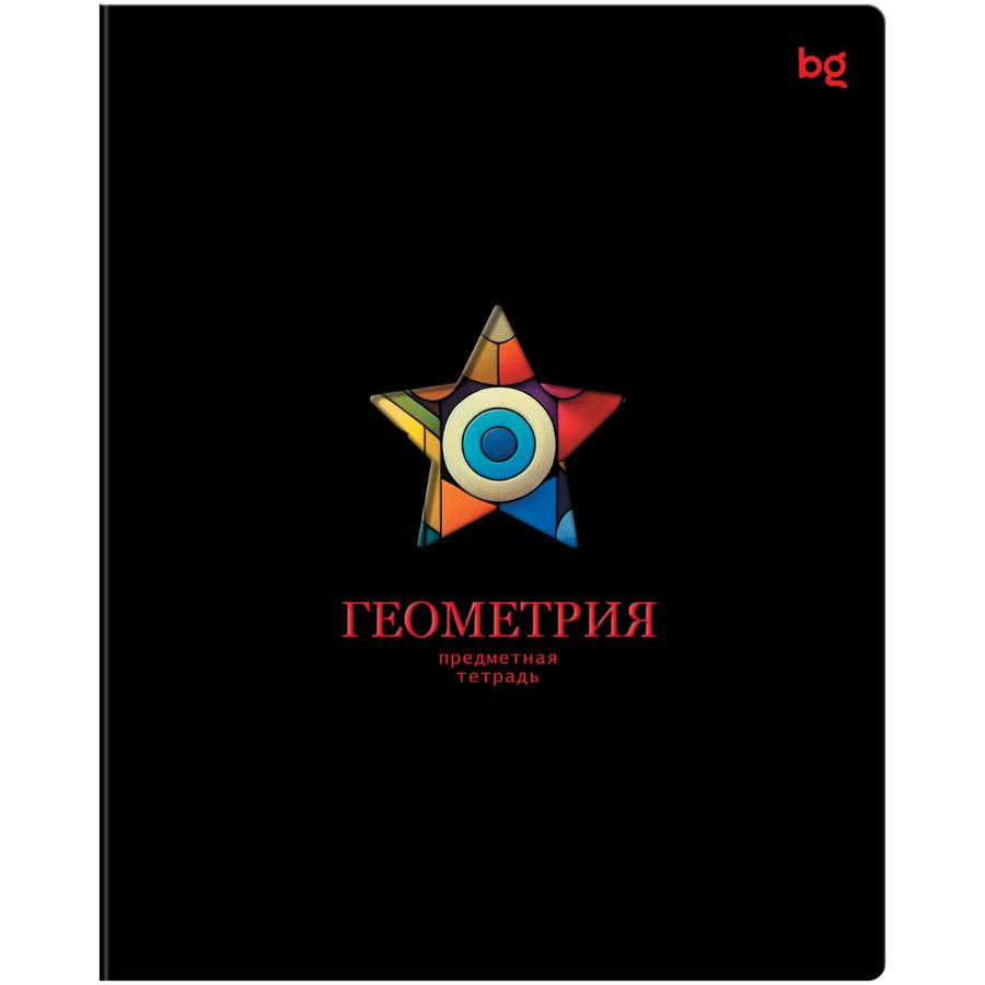 Тетрадь предметная 48 л "Информационное поле"  Геометрия, soft-touch ламинация, выб. лак