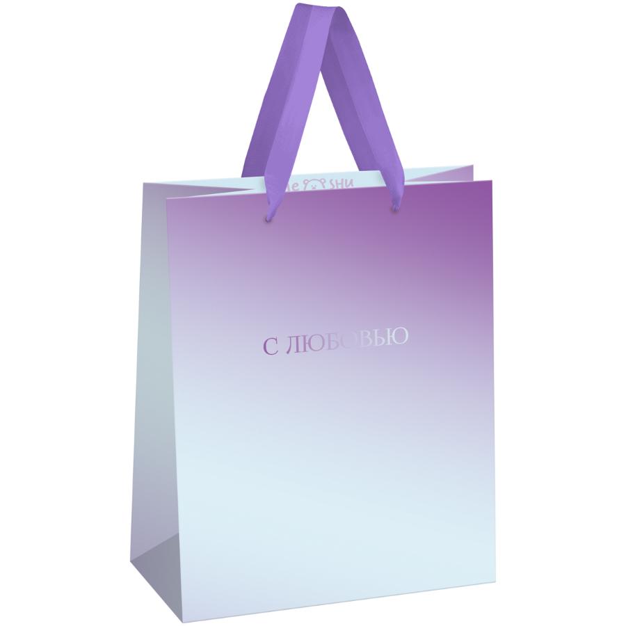 Пакет подарочный 18х23х10 см "Light gradient", мат. ламин, фольга