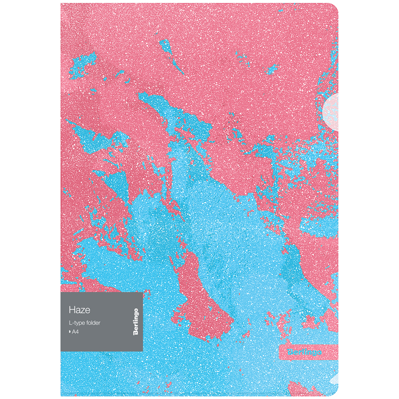 Папка-уголок А4 Berlingo "Haze", 200 мкм, розовая/голубая, с рисунком, с эффектом блесток