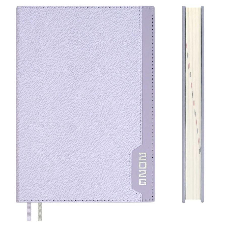 Ежедневник А5 176 л  2026, ESCALADA, Джут сиреневый, кожзам