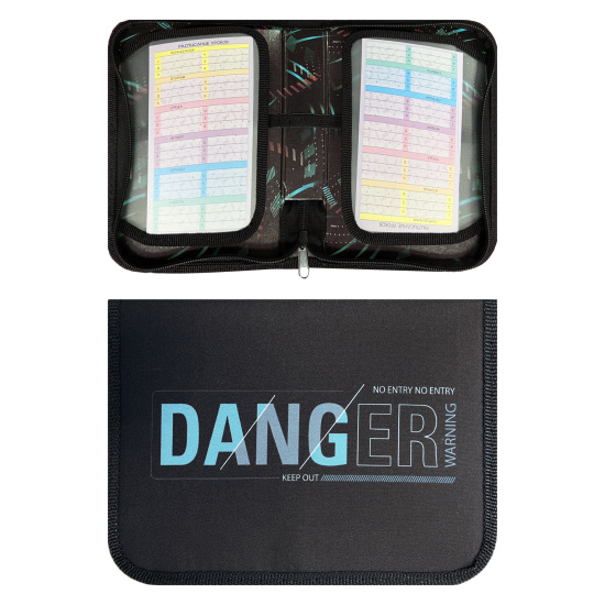 Пенал без наполнения 1 отделение, 2 откидные планки "Danger", 14х20х4