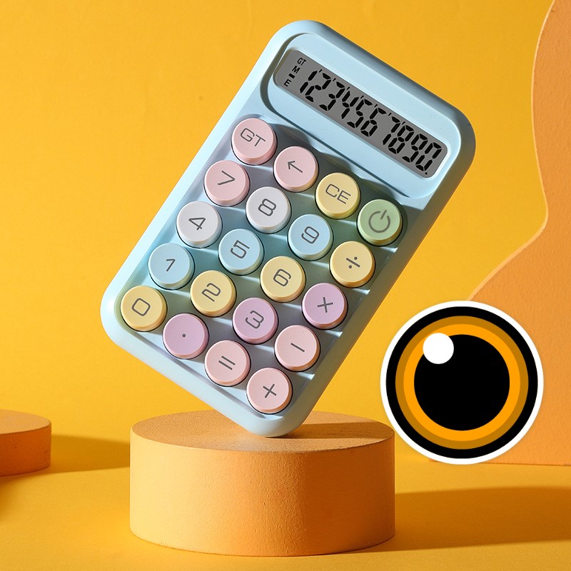 Калькулятор голубой с цветными кнопками