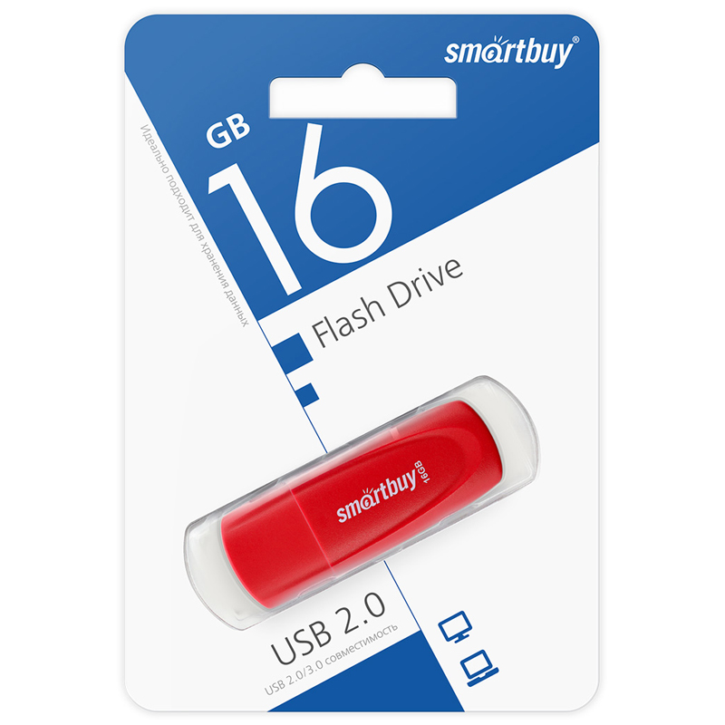 Флэш-драйв Smart Buy Scout, 16GB, красный