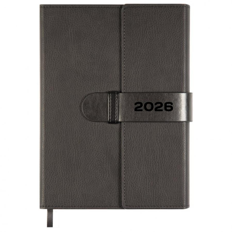 Ежедневник А5 168 л. 2026г deVENTE "Tudor", кожзам, черный