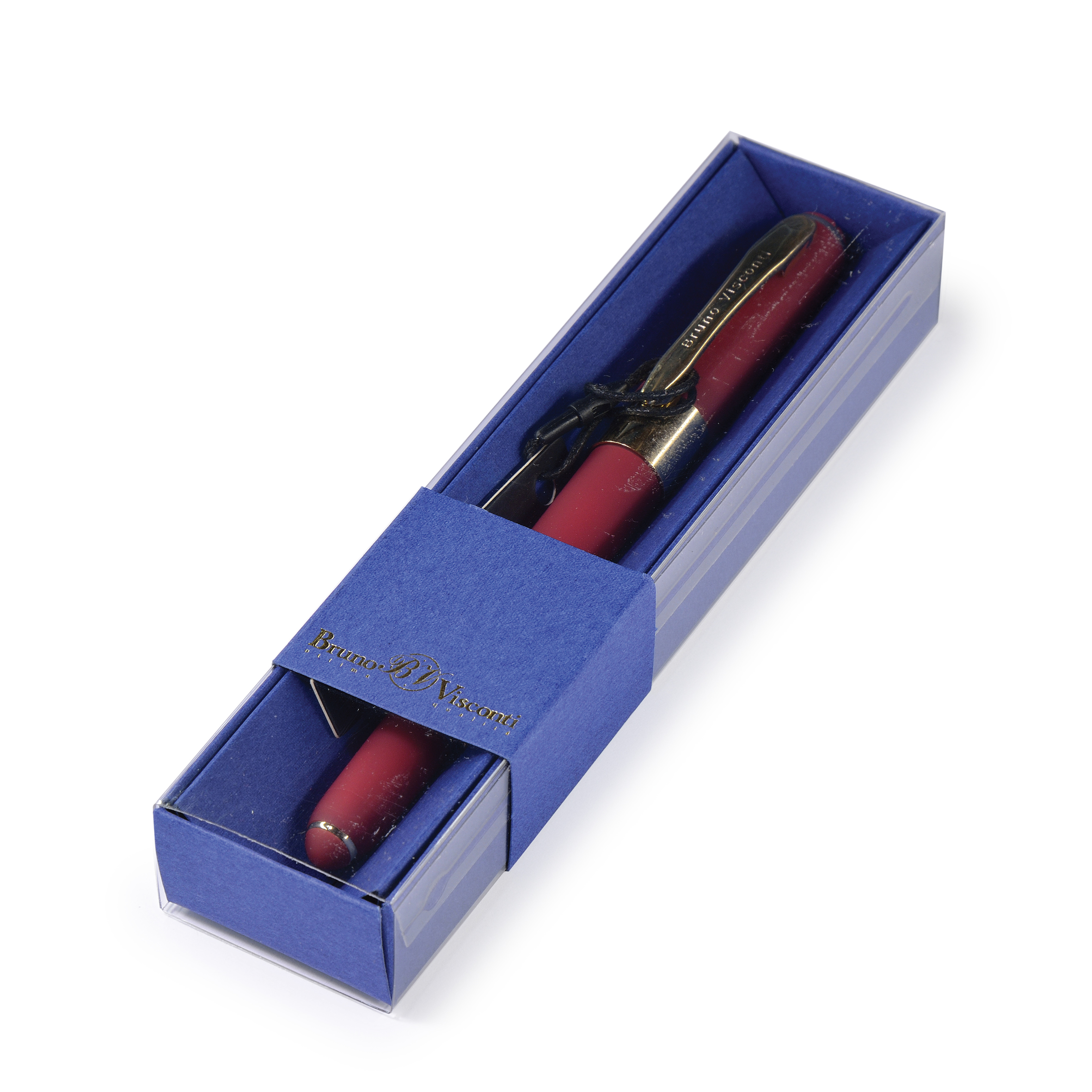 Ручка шариковая Bruno Visconti "MONACO" 0,5 мм синяя, бордовый корпус, синяя коробка