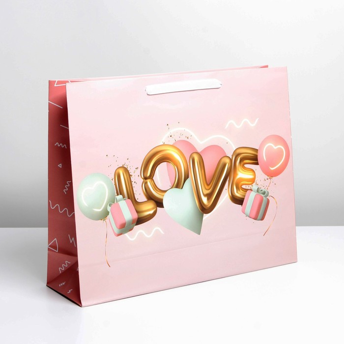Пакет подарочный 40×31×11,5 см "С любовью"
