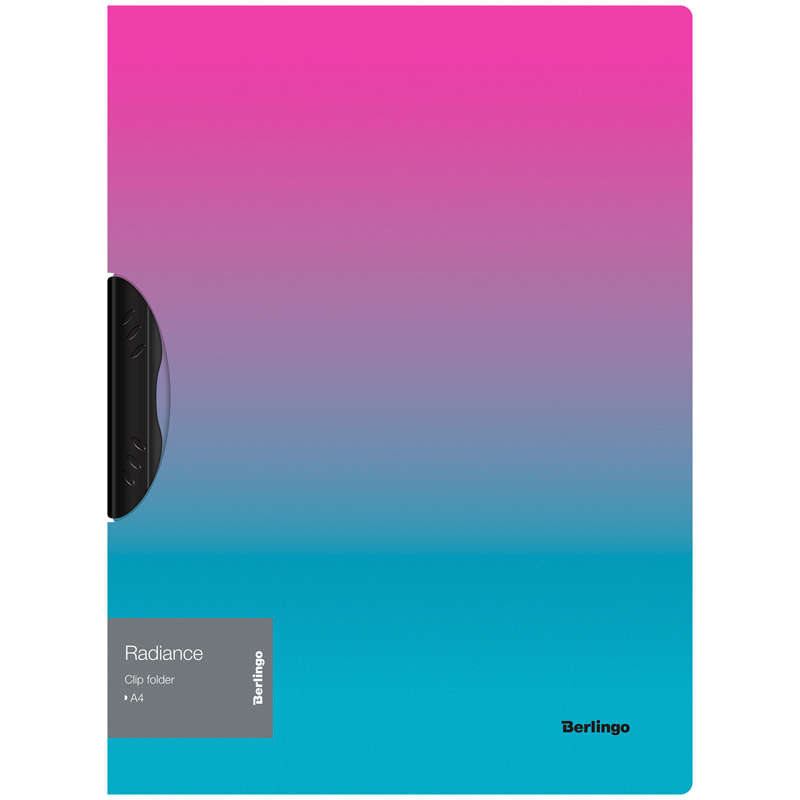 Папка с пластиковым клипом Berlingo "Radiance", 450мкм, розовый/голубой градиент