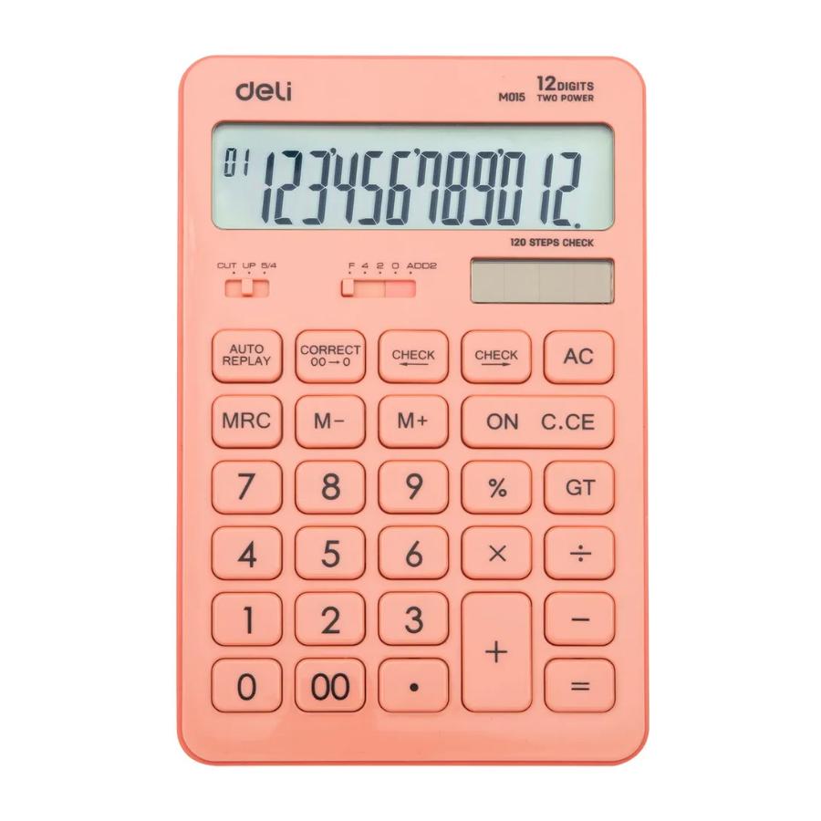 Калькулятор "Deli" Touch, 12 разрядный, розовый