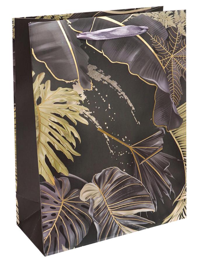 Пакет подарочный 18x23,5x8 см "Роскошные тропики", черный