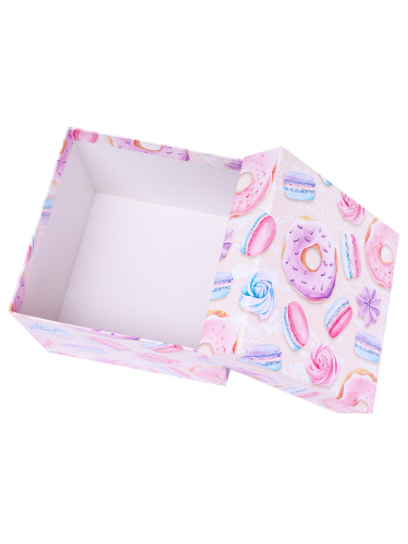 Подарочная коробка "Макарунсы" 10х10х7 см (5) 