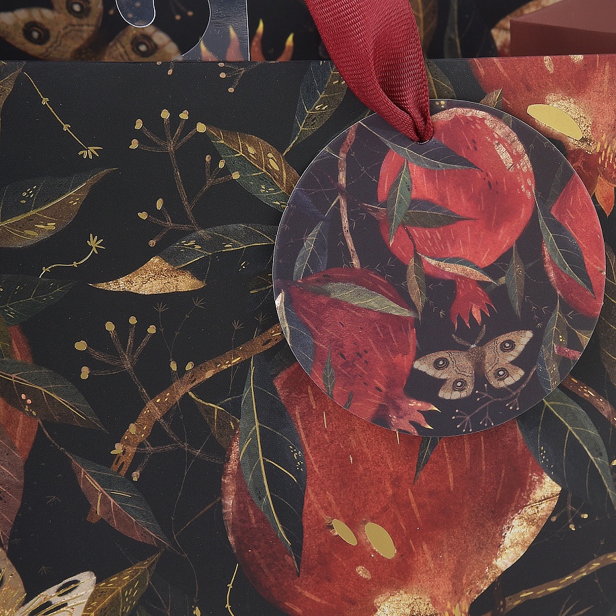 Пакет подарочный  26х32х13 см "FLORA.ГРАНАТ"