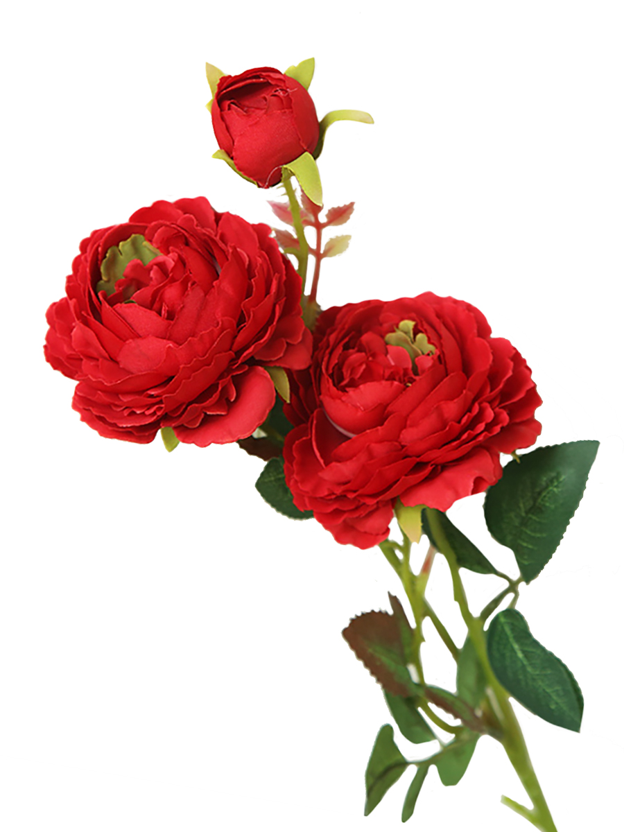Букет искусственных цветов "Красная роза" (искусственный шелк, полиэтилен), 61х10х10 см