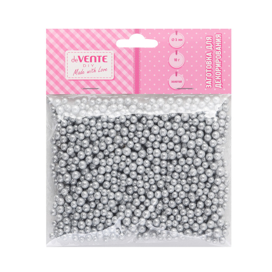 Пенопластовая заготовка Шар 5мм, 10 гр., цвет серебро