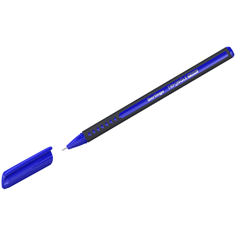 Ручка шариковая Berlingo "Triangle Twin" 0,7 мм, синяя, игольчатый стержень