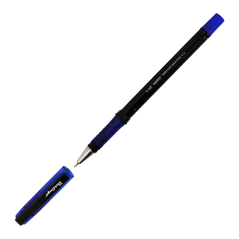 Ручка шариковая Berlingo "I-10 Nero" 0,4 мм, грип, на масляной основе, синяя 