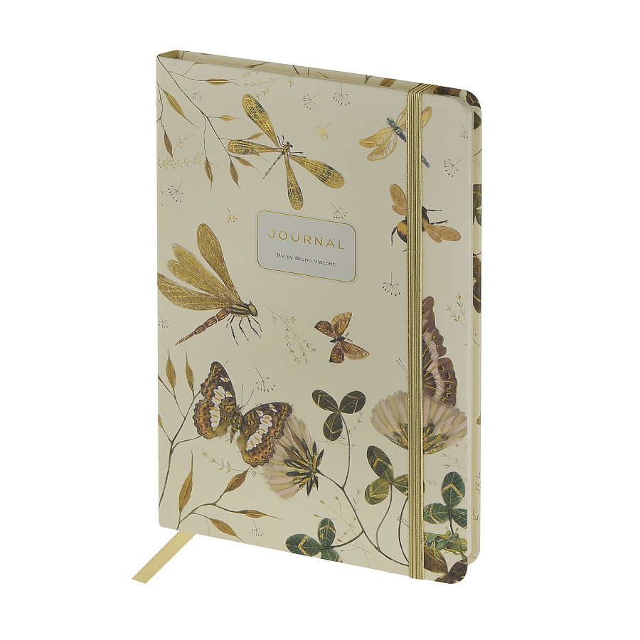 Книжка записная А5 100 л на резинке, MEGAPOLIS JOURNAL "FAUNA.БАБОЧКИ.СТРЕКОЗЫ", линия