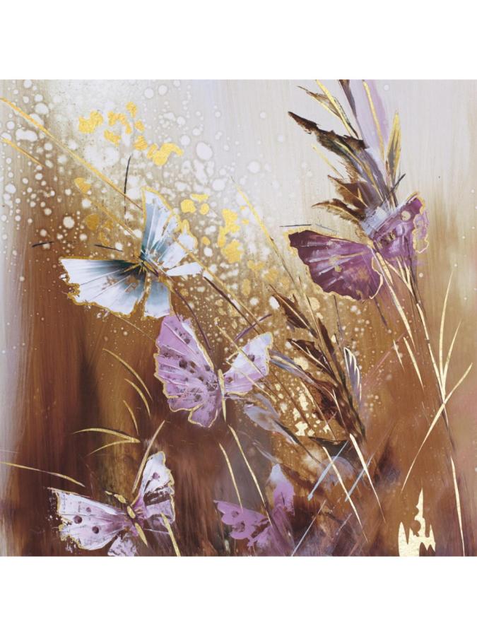 Картина по номерам " Красивые бабочки" 40х40 см, с поталью