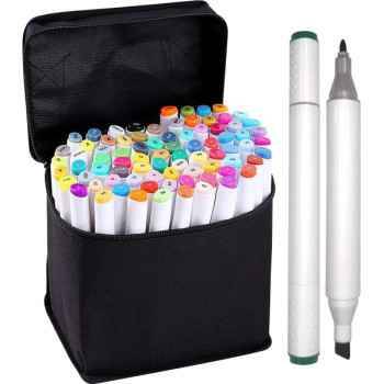 Набор маркеров для скетчинга deVENTE "Emotion", 80 цвета, 1-6 мм, двусторонние, в текстильной сумке