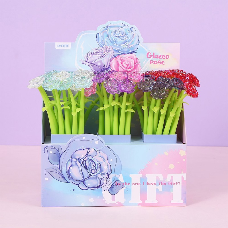 Ручка шариковая deVENTE "Crystal Rose", силиконовая, ассорти