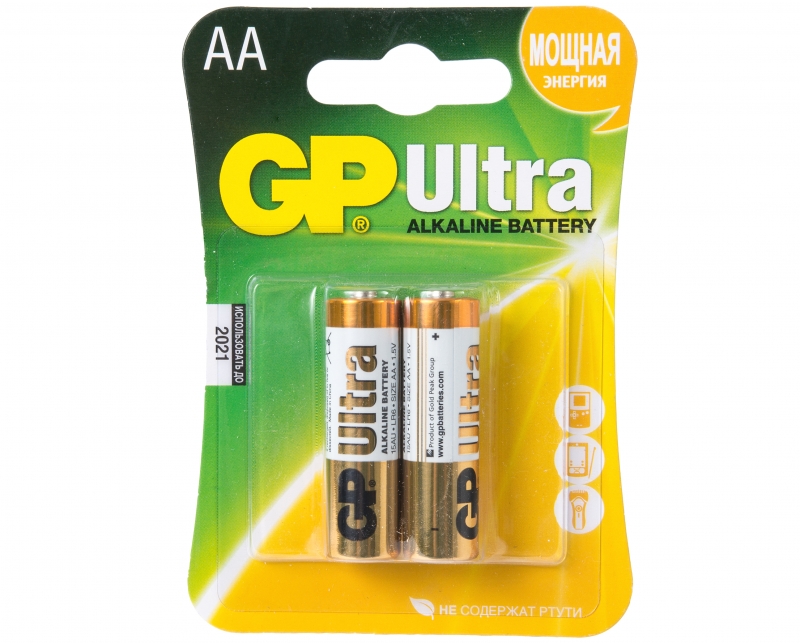 Батарейка GP Ultra Alkaline LR06 15AU АА BC2, (2 шт)