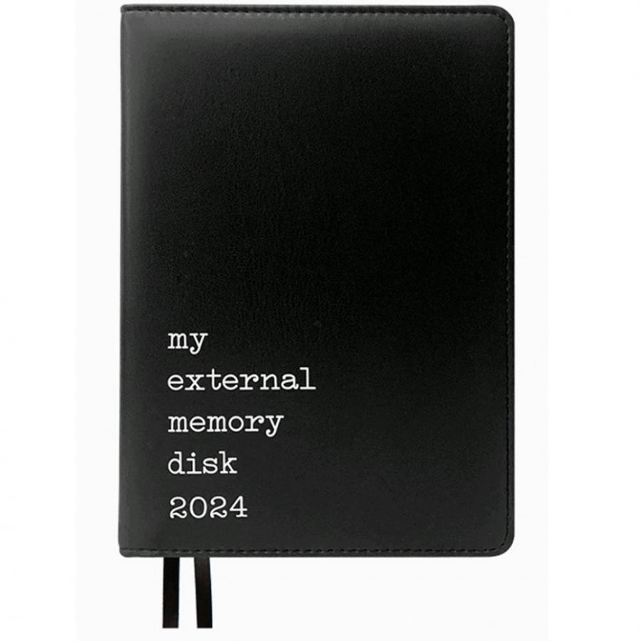 Ежедневник А5 176 л  2024, deVENTE. "Message. My external memory disk" черный