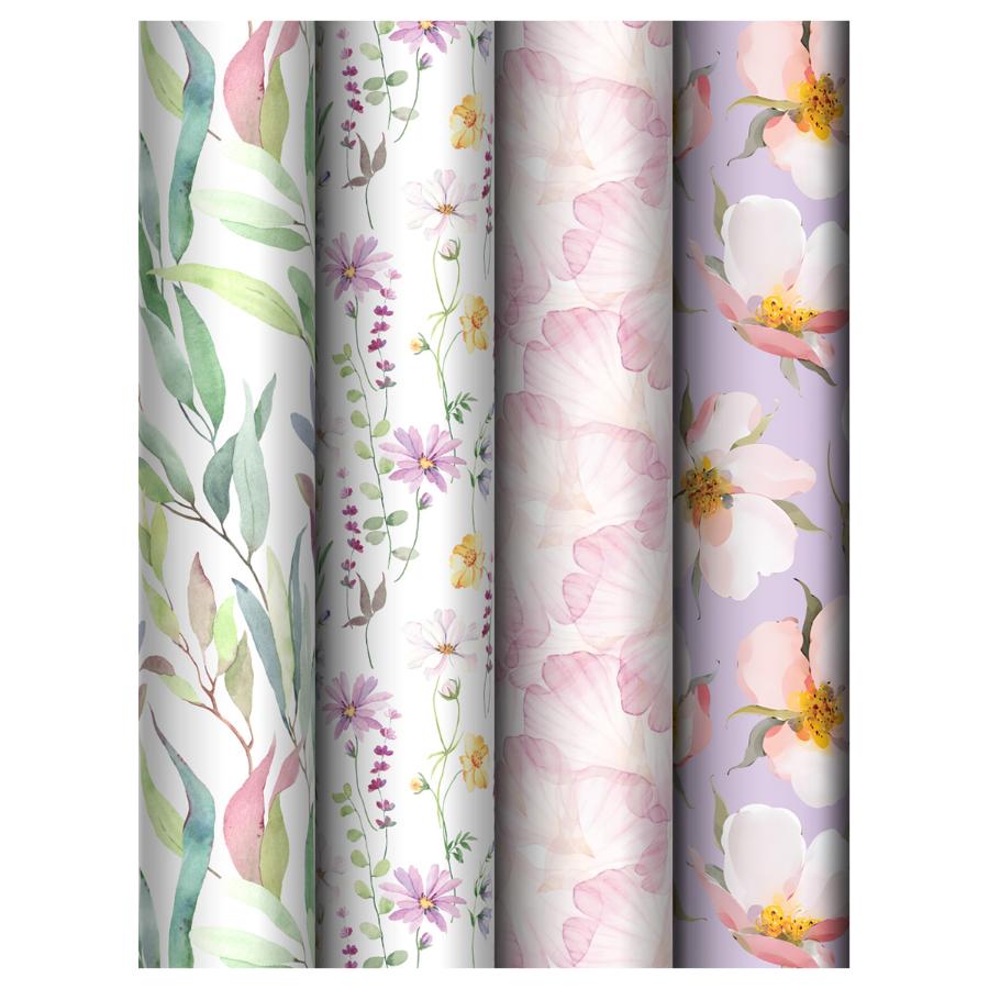 Бумага упаковочная 70х100 см "Bouquet", ассорти