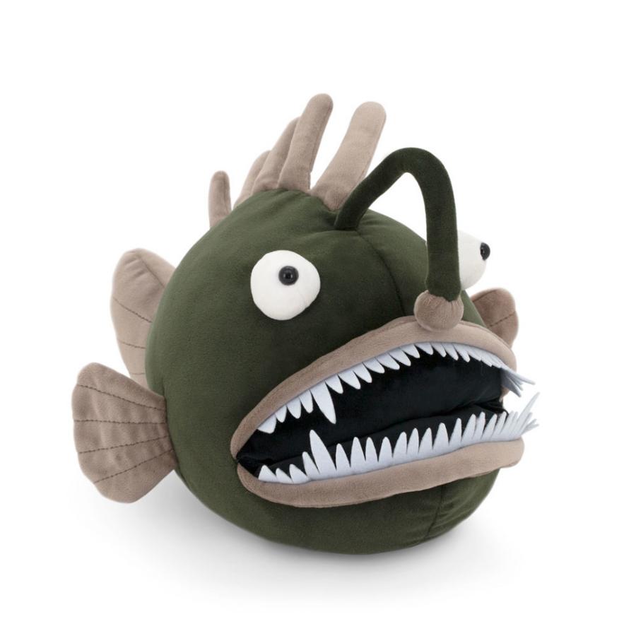 Игрушка мягкая "Рыба удильщик", зеленая 35 см