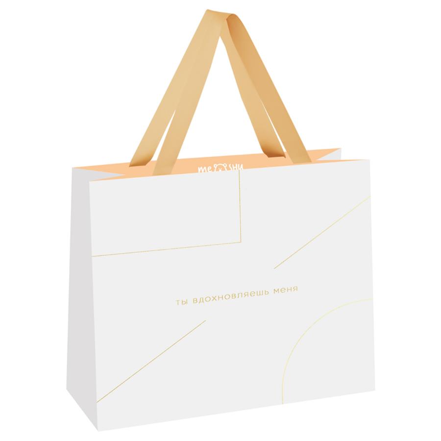 Пакет подарочный 23х18х10 см "Monocolor. White", мат. ламин, фольга