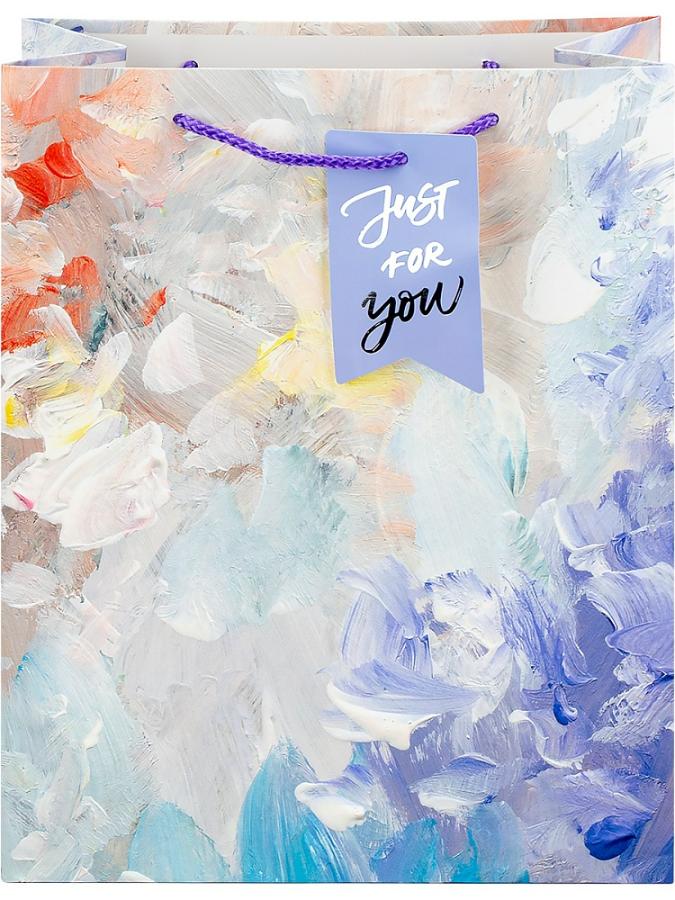 Пакет подарочный 26х32х12 см "Художество", сиреневый