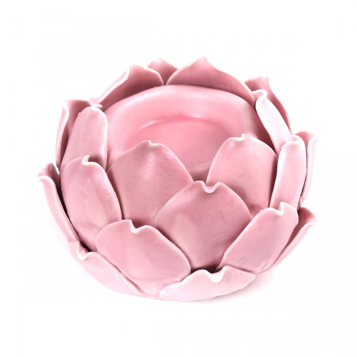 Подсвечник керамика "Суккулент", розовый 