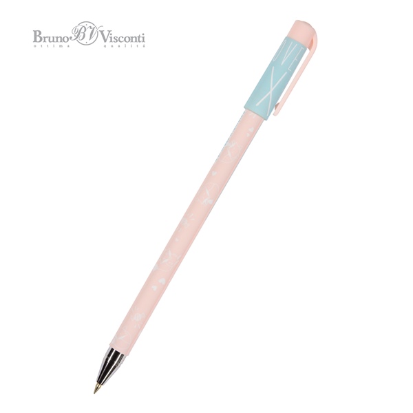 Ручка шариковая Bruno Visconti HappyWrite "Зефирные животные. Лисички"  0,5 мм, синяя 