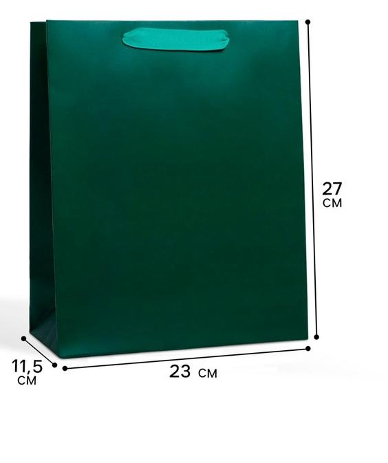 Пакет подарочный 23х27х11,5 см "Изумрудный" 